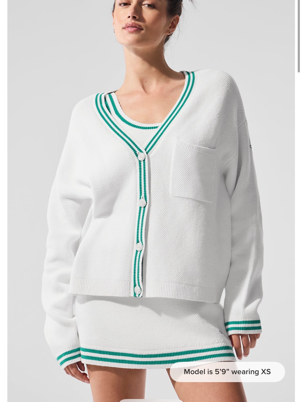 Alo tennis club knit cardigan
